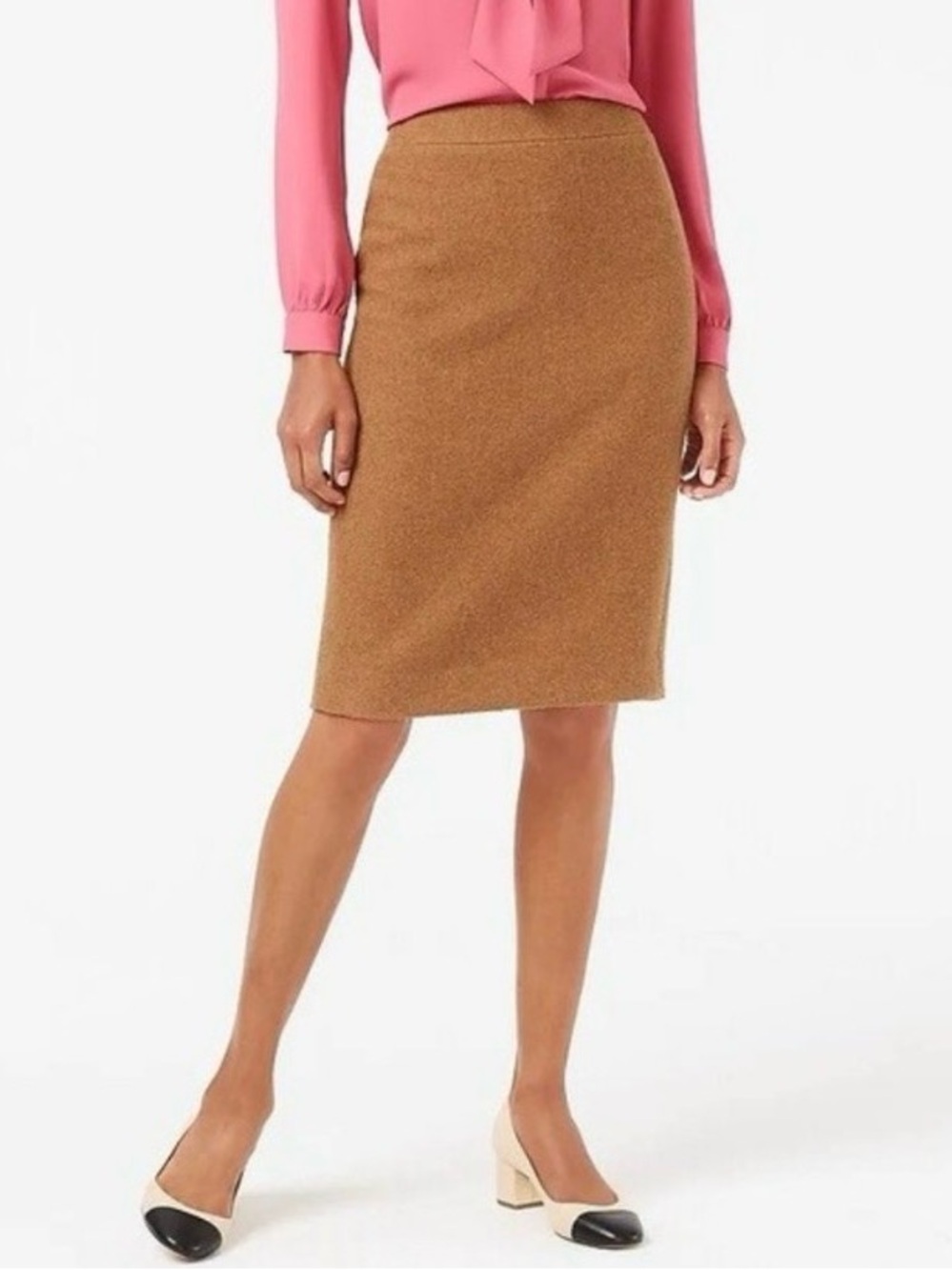 J.Crew Factory Camel Brown Wool Blend Pencil Skirt Size 4 Fall Career Work